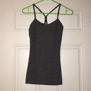 {Lululemon} Striped Power Y Tank Top Size 4